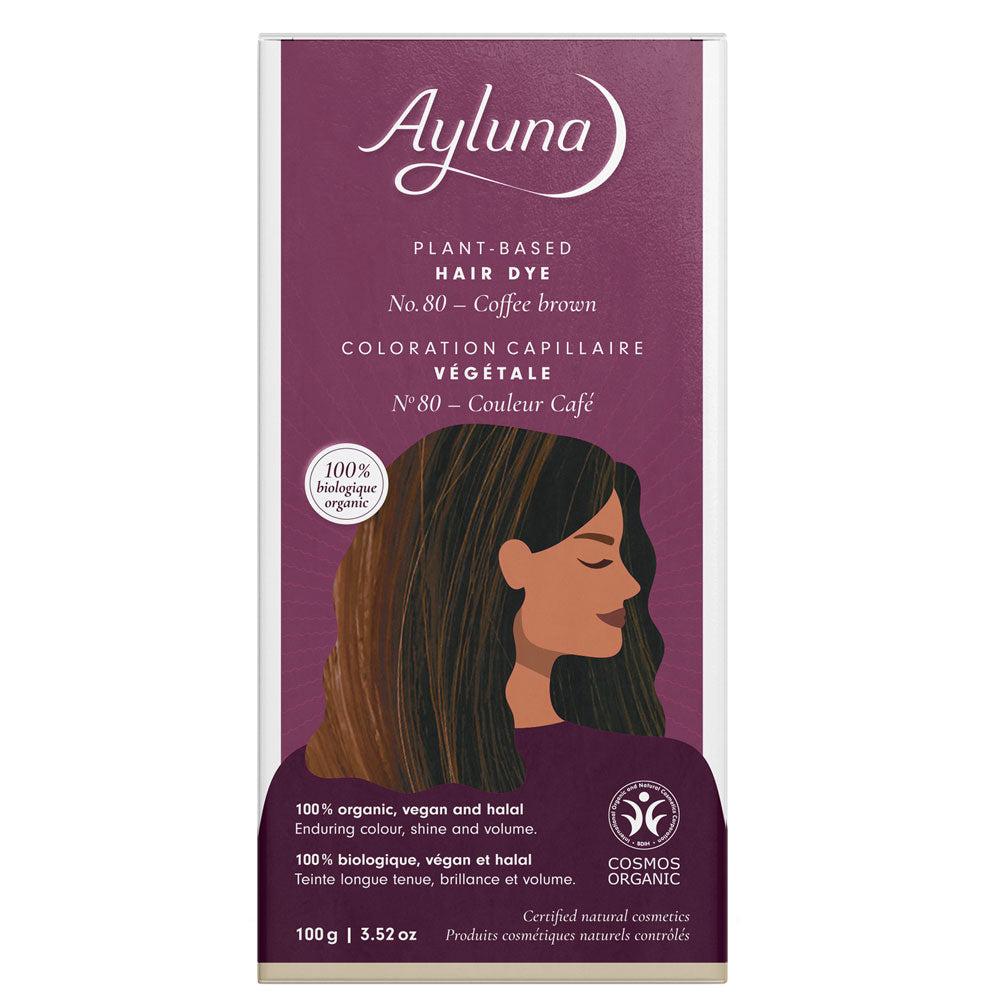 Ayluna Plant Based Hair Dye 80 Coffee Brown 100g
