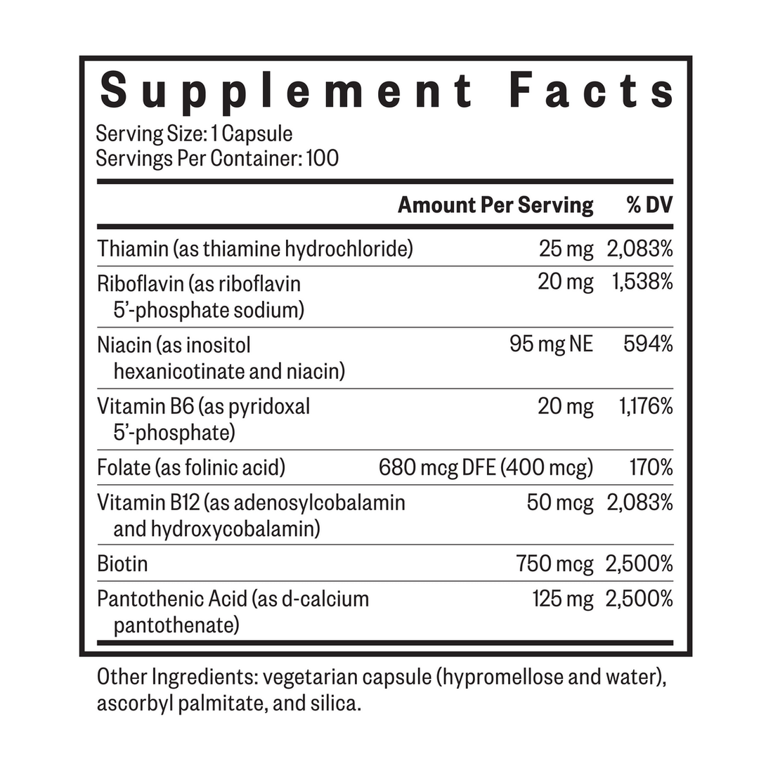 B Complex MF | Methyl Free | 100 Capsules