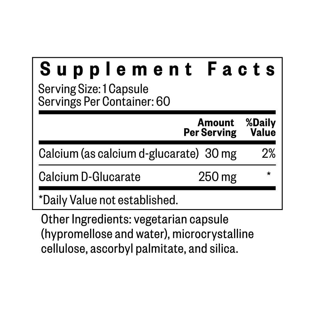 Calcium D-Glucarate - 60 Capsules