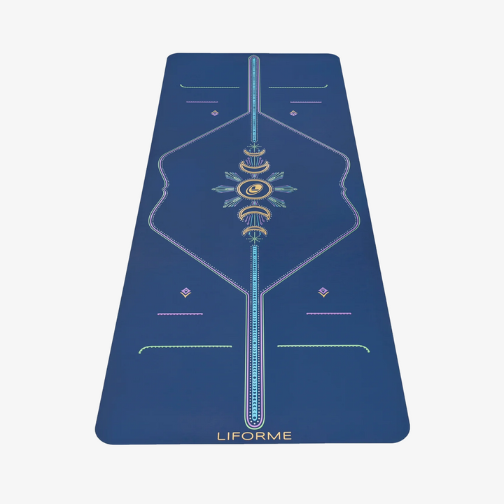 Cosmic Moon Yoga Mat - Dusk Blue