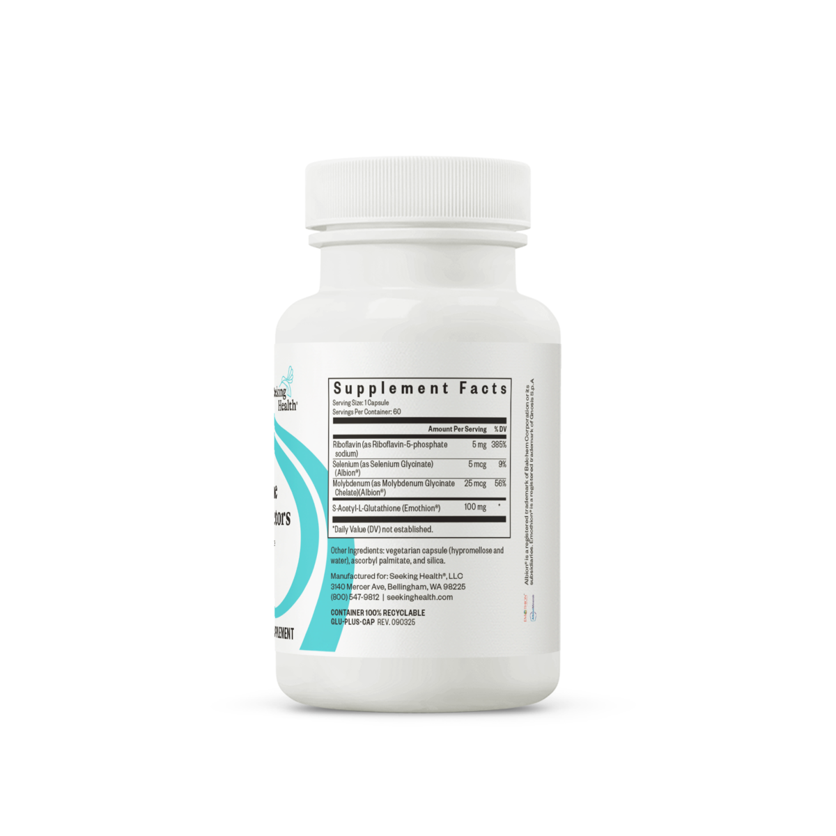 Glutathione with Cofactors | 60 Capsules | Seeking Health