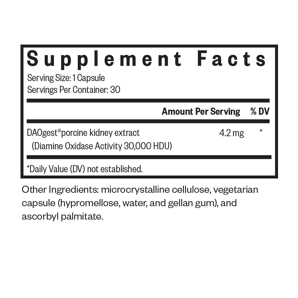DAO Enzyme (Formerly Histamine Digest) | 30 Capsules | Seeking Health