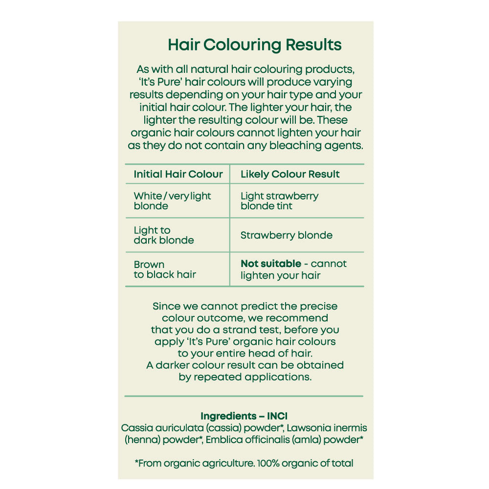 It's Pure Herbal Hair Colour Strawberry Blonde 110g