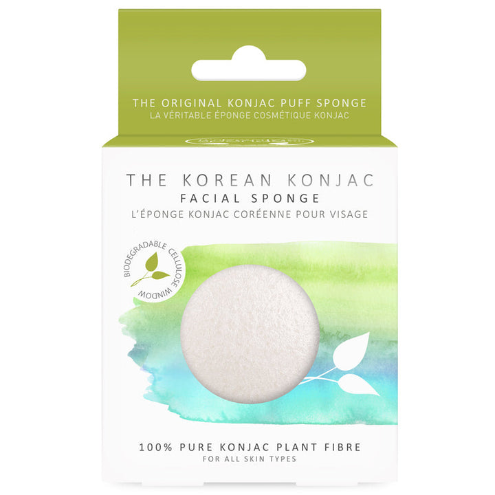 Konjac Sponge Facial Sponge 100% Pure White for All Skin Types