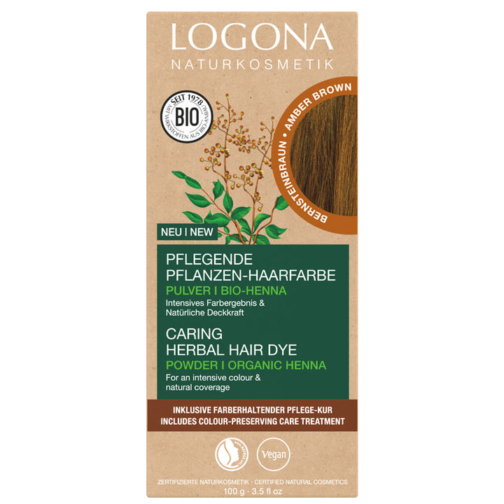 Logona Herbal Hair Dye Powder Amber Brown 100g