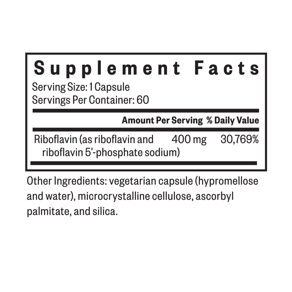 Riboflavin | 60 Capsules | Seeking Health