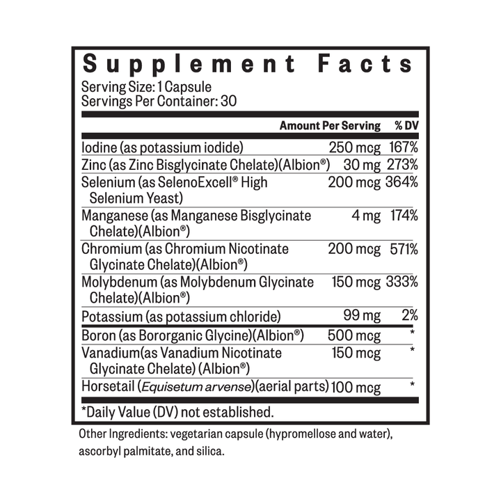 Trace Minerals Complex II - 30 Capsules - Iron & Copper Free