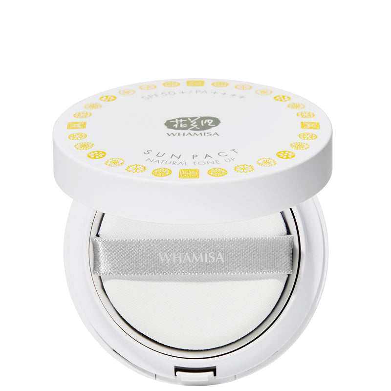 Whamisa Organic Flowers Sun Pact Natural Tone Up SPF50 16g