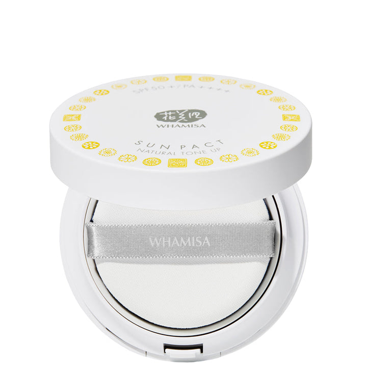 Whamisa Organic Flowers Sun Pact Natural Tone Up SPF50 16g