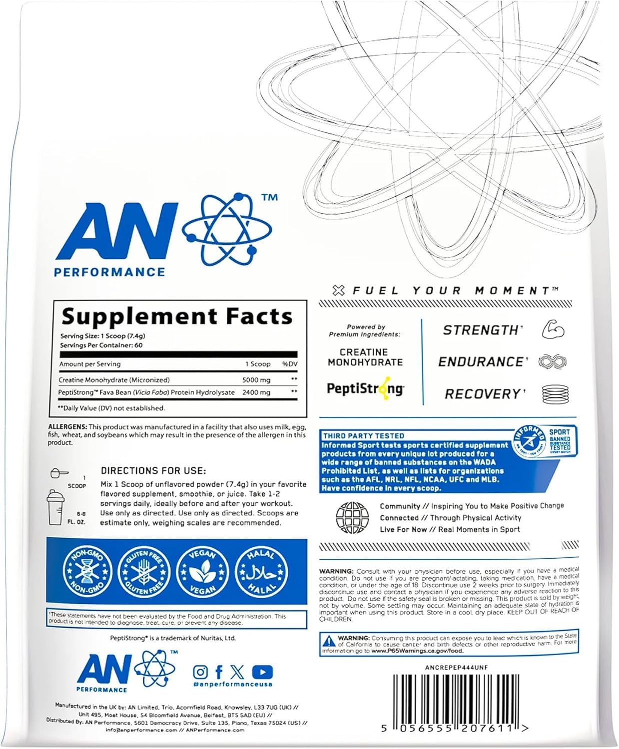 Creatine Monohydrate + Peptide - 60 Servings