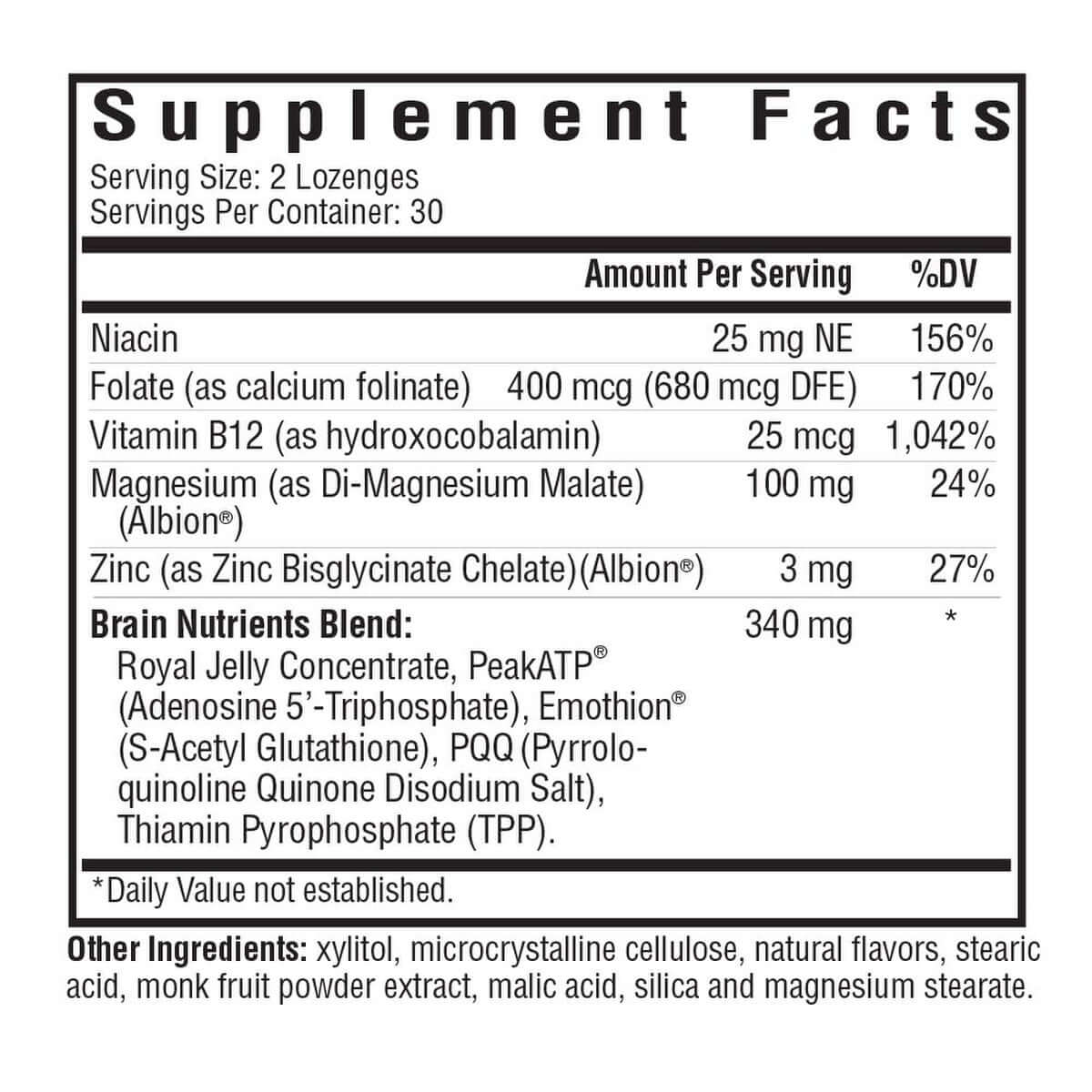 Brain Nutrients | 60 Lozenges