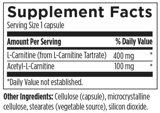 Carnitine Synergy | 120 Capsules | Designs For Health