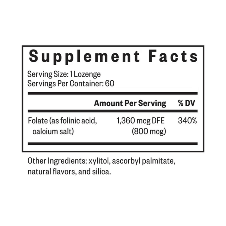 Folinic Acid - 60 Lozenges 800mcg