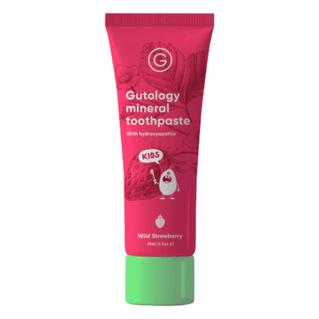Gutology Kids Mineral Toothpaste w/ Hydroxyapatite | 75ml Strawberry