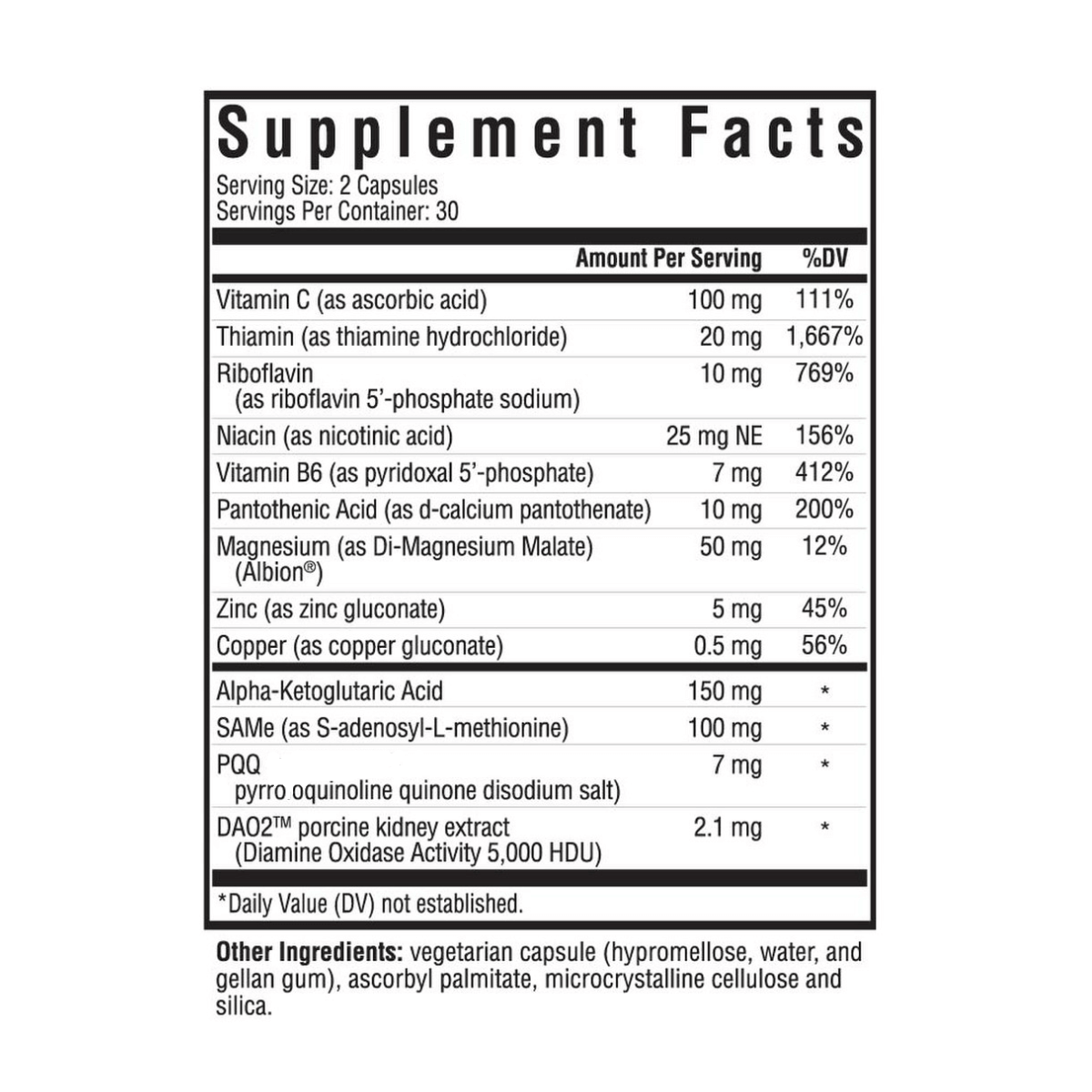 Histamine Nutrients | 60 Capsules | Seeking Health