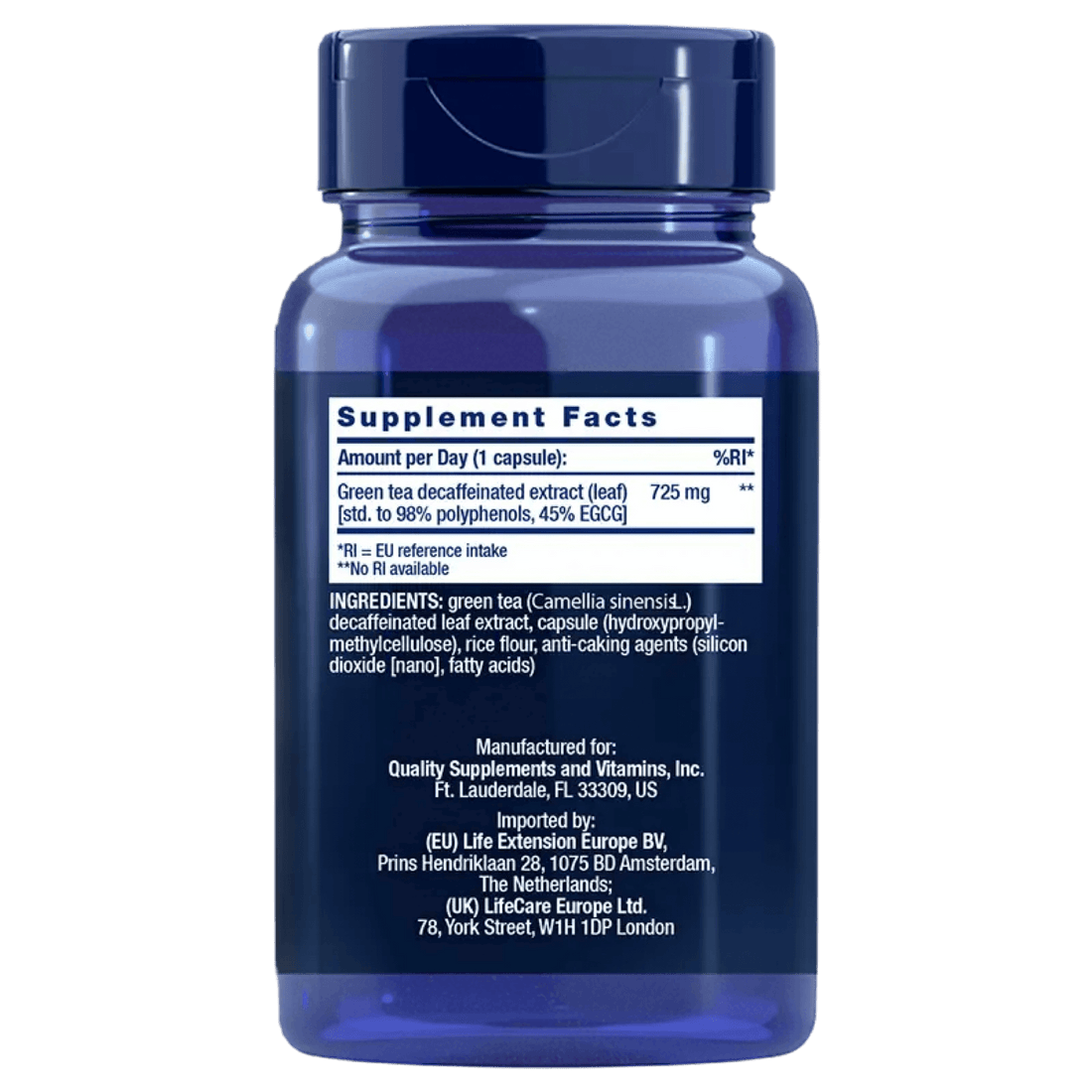 Mega Green Tea Extract | 100 Veg Capsules | Decaffinated