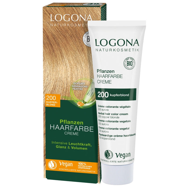 Logona Herbal Hair Colour Cream 200 Copper Blonde 150ml