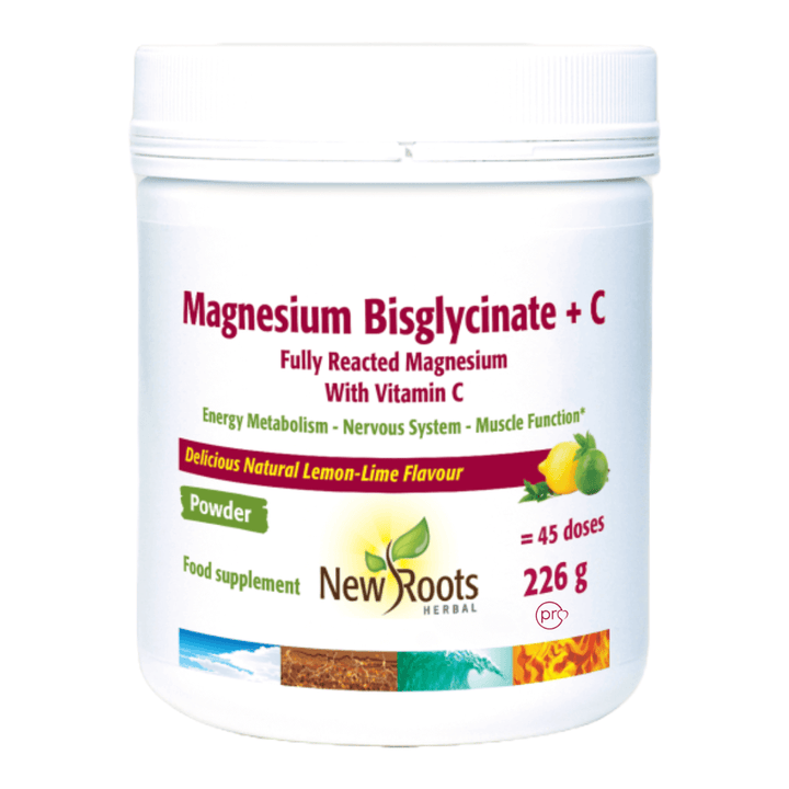 Magnesium Bisglycinate + C | 226g | Natural lemon Lime Flavour