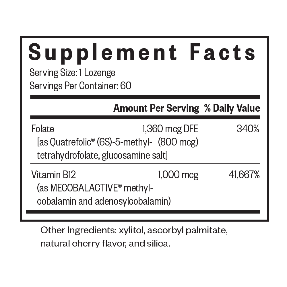 Methyl B12 with L-Methylfolate | 60 Lozenges