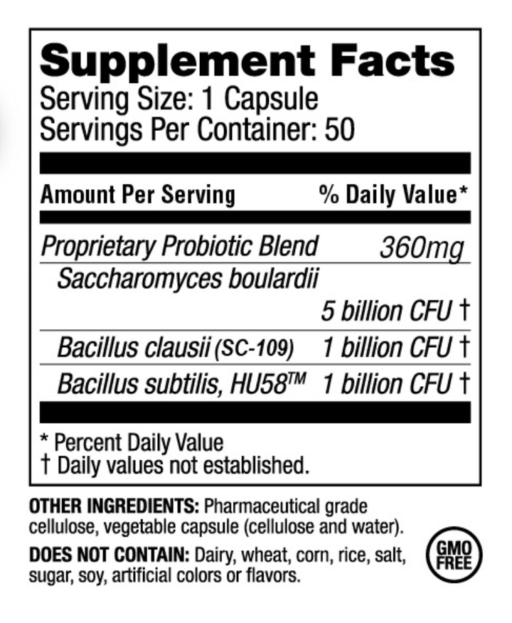 RestorFlora | Spore + Yeast Probiotic | 60 Capsules