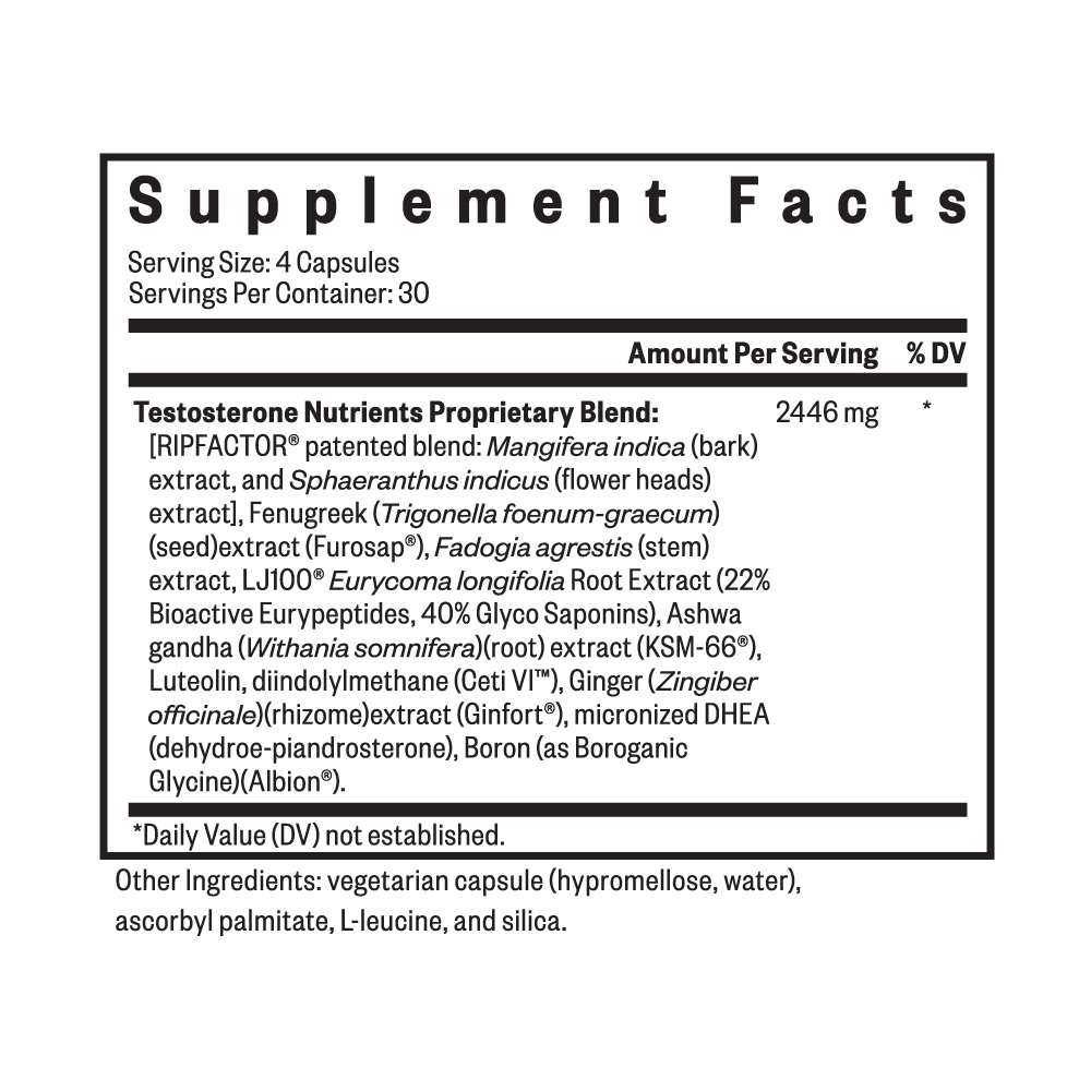 Testosterone Nutrients | 120 Capsules | Seeking Health