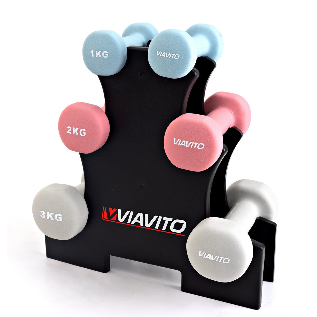 Viavito 12kg Dumbbell Weights Set with Stand