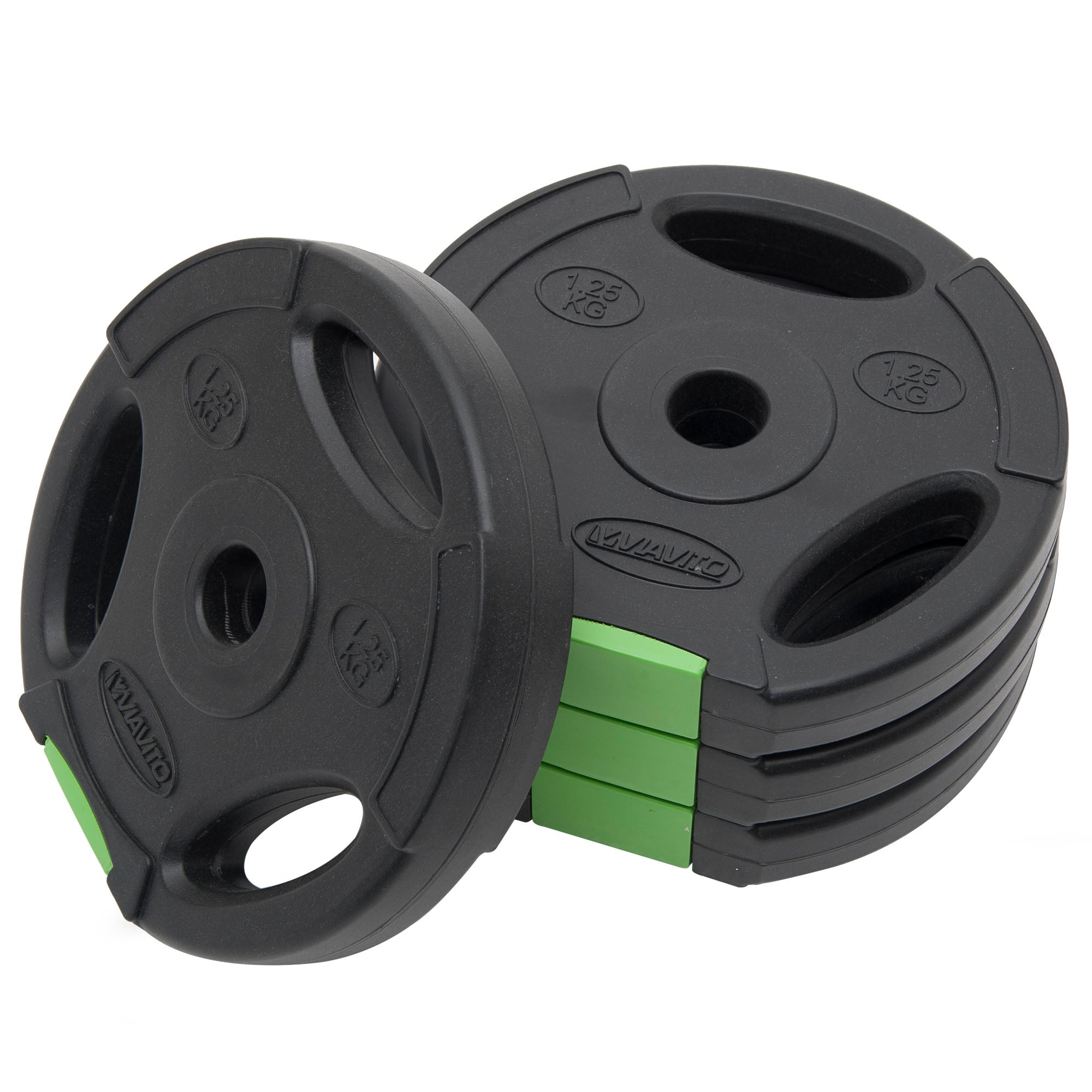Viavito 55kg Tri Grip Vinyl Standard Weight Plates Set