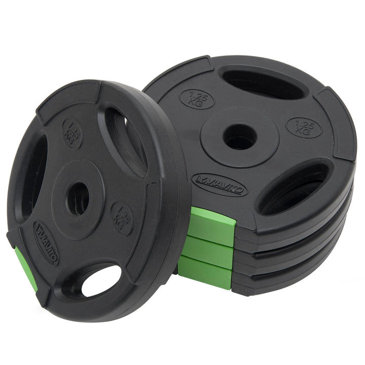 Viavito 55kg Tri Grip Vinyl Standard Weight Plates Set