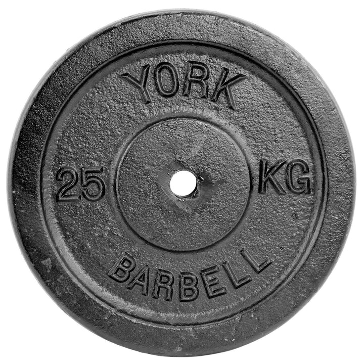 |York 25kg Black Cast Iron 1 Inch Plate|