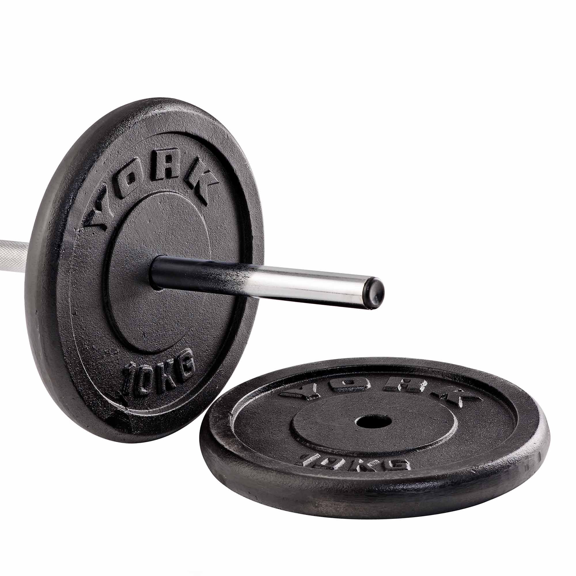 York 2x 10kg Black Cast Iron 1Inch Plates